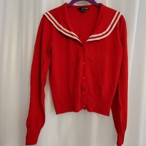 Hell Bunny, red sailor cardigan, XL